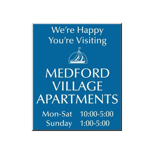Front Engraved Sign, Blue, 10 X 12
