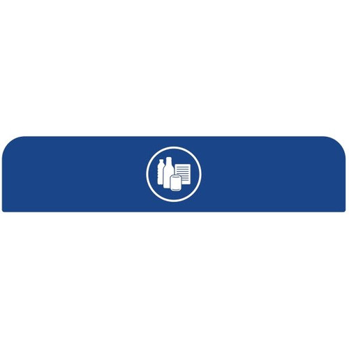 Rubbermaid Commercial 45 Gallon "Mixed Recycle" Sign (Blue)