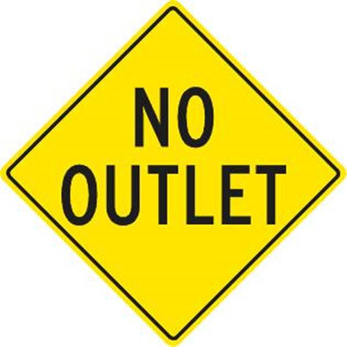 No Outlet Sign - Reflective Yellow, 24 X 24