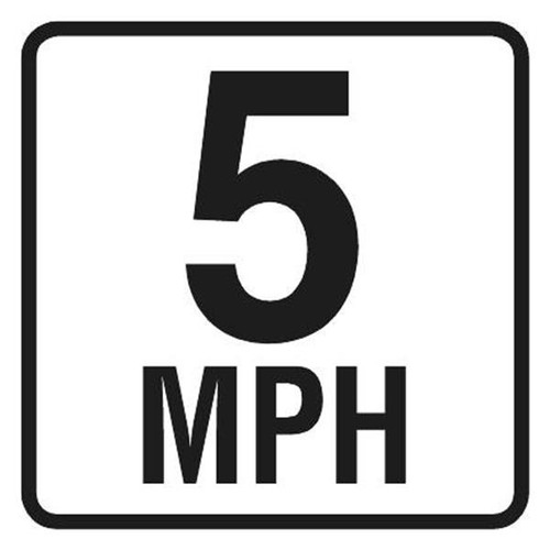 Speed Limit 5 Mini Sign, Non-Reflective, 12x12