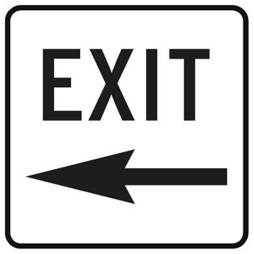 Exit Sign Left Arrow Sign, Reflective 18x18