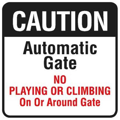 Caution Automatic Gate Sign, Reflective 18x18