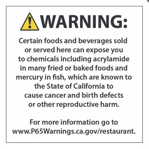 Spindle Prop 65 Food & Beverage Small