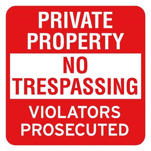 No Trespassing Mini Sign, Reflective, 12x12