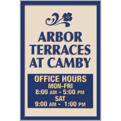 Custom Dimensional Sign With Straight Corners, Smooth Finish, 24 X 36