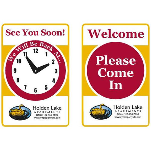 Semi-Custom 2-Sided Clock Sign, 12" X 18"