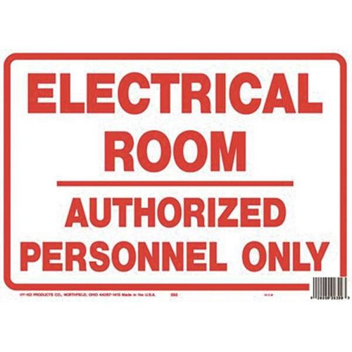 Hy-Ko 10 In X 14 In Polystyrene Electrical Room Authorized Personnel Only Sign