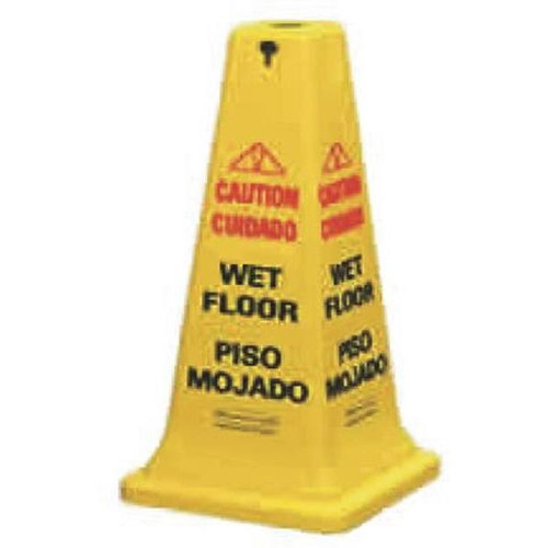 Rubbermaid Commercial Multi-Lingual Caution 'Wet Floor' Safety Cone, 36", Yellow