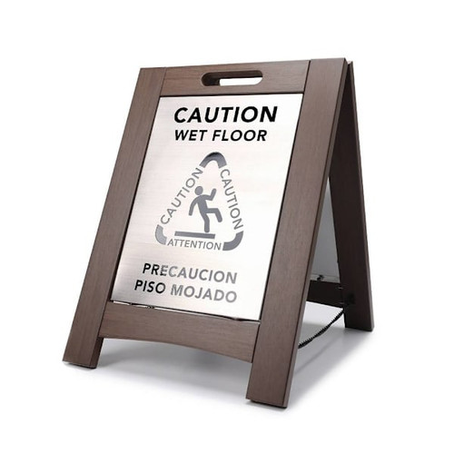 Hospitality 1 Source Composite Wet Floor Sign Brown With Alum Plate Case Of 2