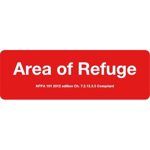 Sign Area Of Refuge 9x3"