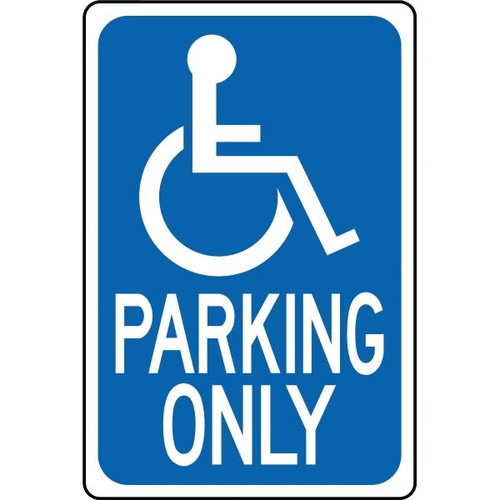 Hy-Ko "Parking Only" Sign, 18 X 12", Aluminum
