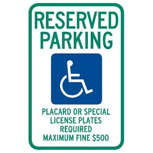 Hawaii Reserved Parking Disabled Parking Sign, Reflective, 12 X 18