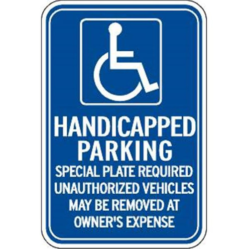 Massachusetts Handicapped Parking Disabled Parking Sign Reflective, 12 X 18"