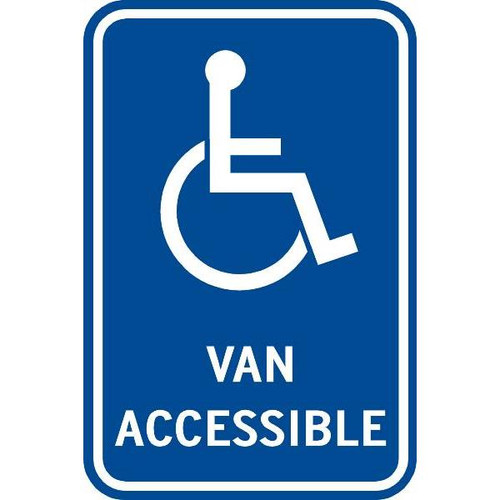 Van Accessible Disabled Parking Sign, Reflective, 12 X 18