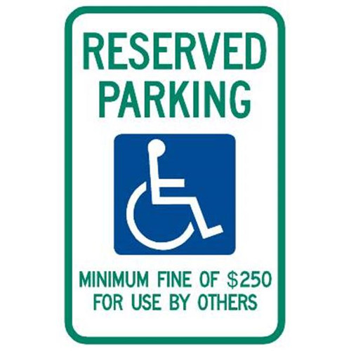 Nevada Reserved Parking Sign, 100 Dollar Fine, Reflective, 12 X 18"