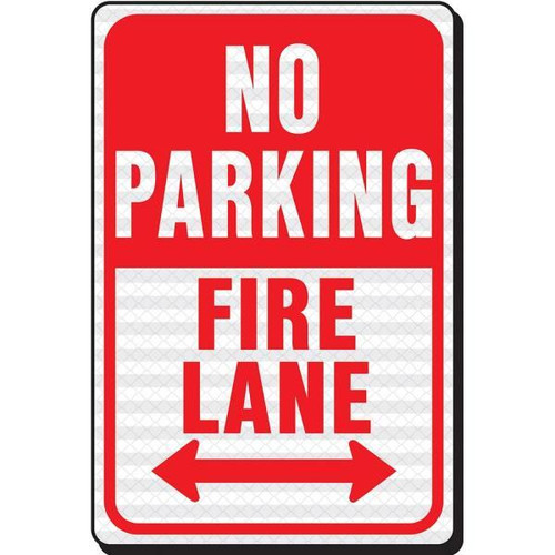 Hy-Ko "No Parking Fire Lane" Sign, 12 X 18", Reflective Aluminum
