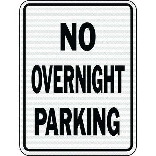 Hy-Ko "No Overnight Parking" Sign, 18 X 24" Reflective Heavy Duty Aluminum