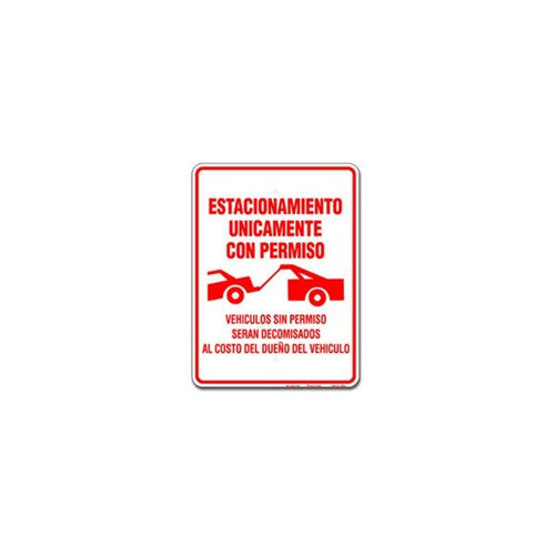 Spanish Permit Parking Only Sign, Non-Reflective, 18 X 24