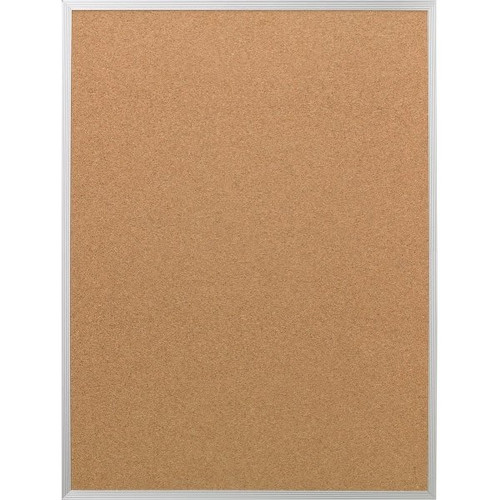 Cork Bulletin Board, Lightweight, Wall Mount, Aluminum Frame, 24 X 36"