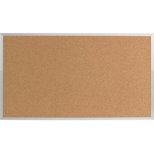 Cork Bulletin Board, Lightweight, Wall Mount, Aluminum Frame, 48 X 36"