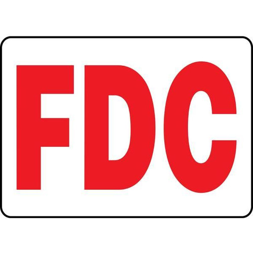 Hy-Ko  "Fdc" Sign, 10 X 14" Standard Aluminum