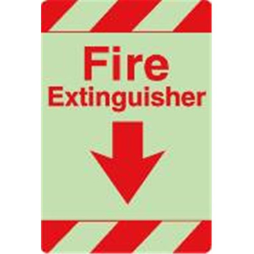 Fire Extinguisher Interior Sign, Glow In The Dark, 6 X 9