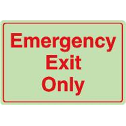 Interior Sign-Glow In The Dark "Emergency Exit"