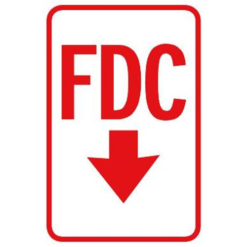 Fire Lane Fdc Sign, Non-Reflective, 12 X 18