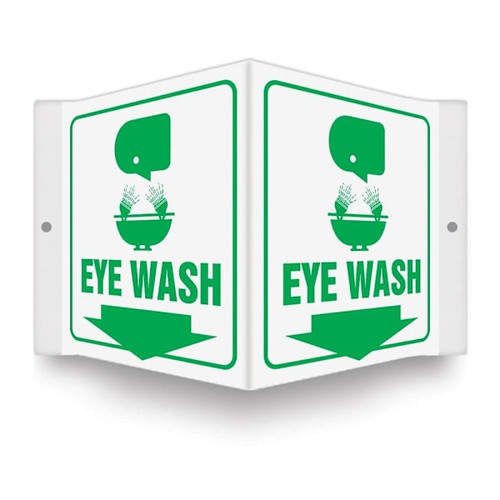 Accuform 6x5 Plastic Eye Wash 3d Projection Sign