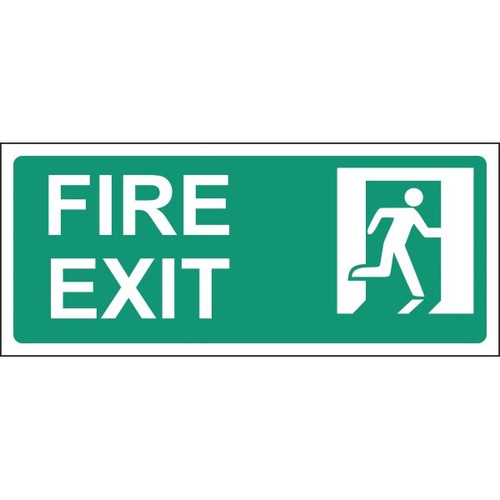 Hy-Ko "Fire Exit" Plastic Sign, 14" X 6-1/4", Package Of 5