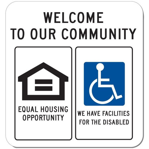 Equal Housing/Handicapped Sign, 12-1/4 X 12-3/4