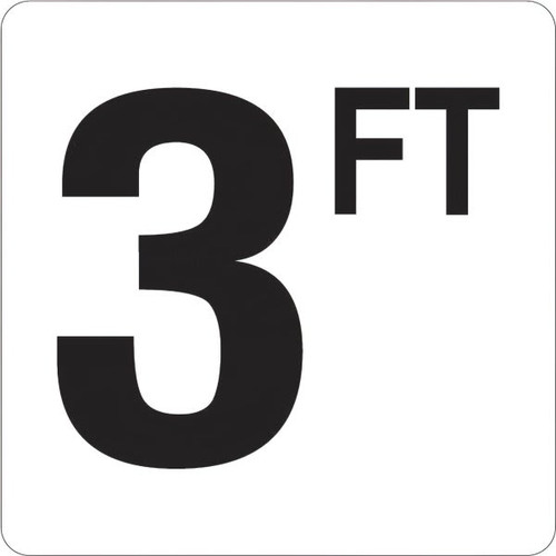 Generic 3 Ft Vinyl Pool Depth Marker Sign (White/Black)