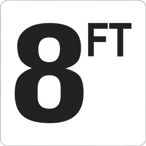 Generic 8 Ft Vinyl Pool Depth Marker Sign (White/Black)
