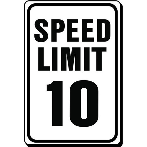 Hy-Ko "Speed Limit 10" Sign, 12 X 18", Aluminum