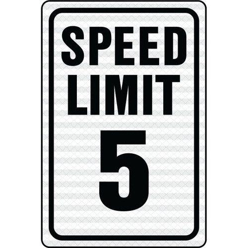 Hy-Ko "Speed Limit 5" Sign, 12 X 18", Reflective Aluminum
