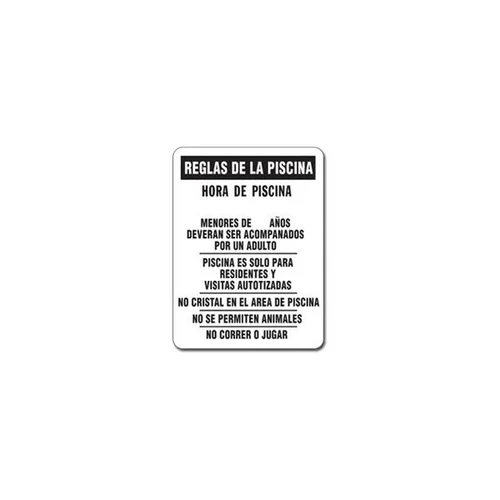 24 X 36 In. Pool Rules Sign (Spanish)