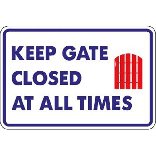Keep Gate Closed At All Times Sign, Non-Reflective, 18 X 12