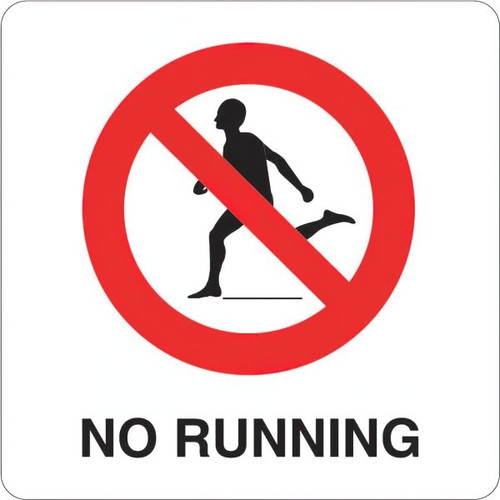 Generic 6 X 6 In Vinyl No Running Pool Marker Sign (White)