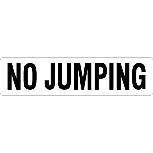 Generic 24 X 6 In Vinyl No Jumping Pool Marker Sign (White)