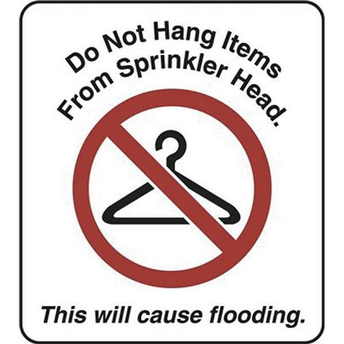 Hy-Ko Don'T Hang Items On Sprinkler Placard Case Of 25