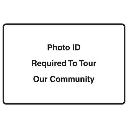 Photo Id Required Interior Sign, 6 X 9