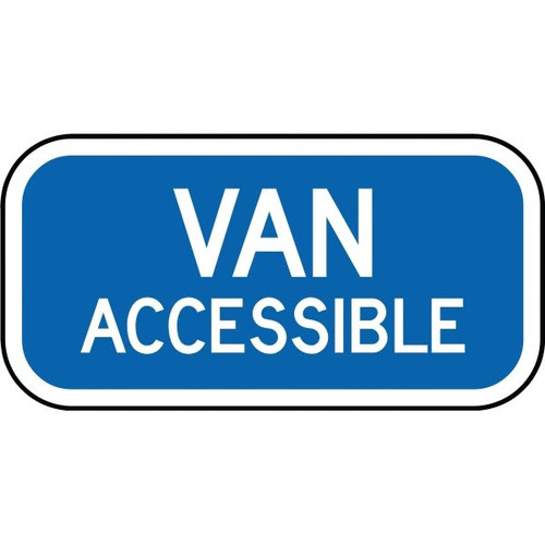 Hy-Ko "Van Accessible" Sign, 12" X 6" Standard Aluminum