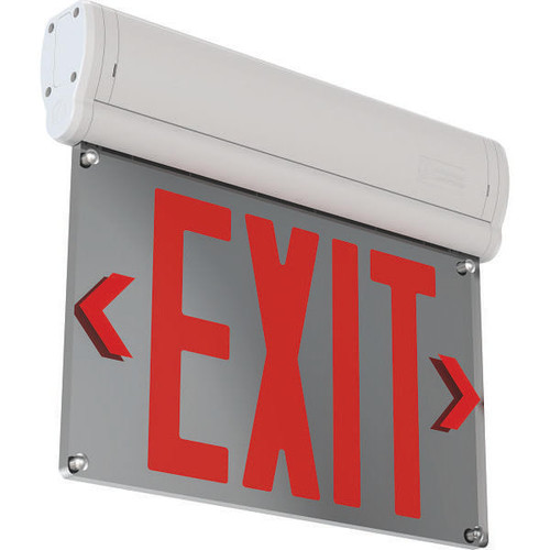 Lithonia Lighting Basics Edge-Lit Exit Sign, Surface Mount, White, Red Letter Be W R Sm M6