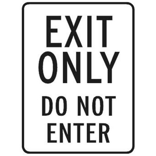 Exit Only/Do Not Enter Sign, Reflective, 18 X 24