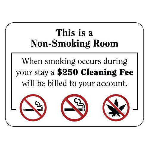 Hy-Ko No Smoking 250 Fee All Types Hospitality Sign, Package Of 50