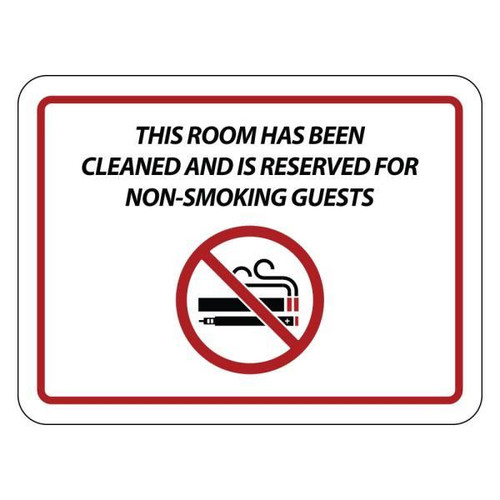 Hy-Ko Non-Smoking Room Reserved E-Cigarette Symbol Sign, Package Of 50
