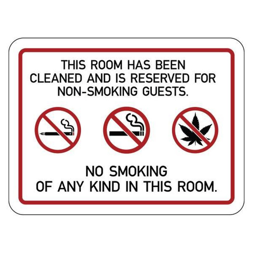 Hy-Ko Non-Smoking Room Reserved All Types Hospitality Sign, Package Of 50