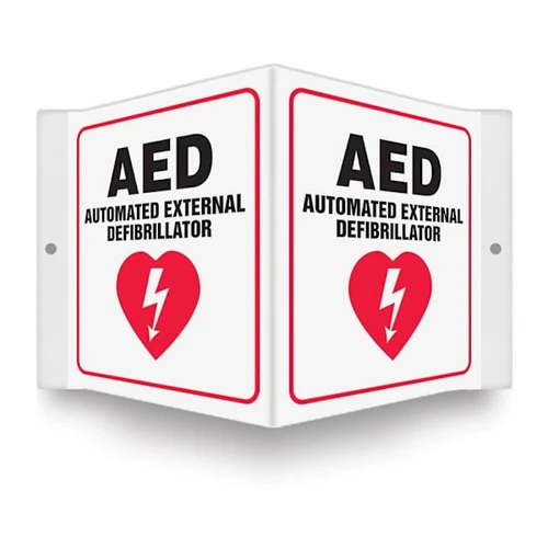 Accuform 3d Sign Aed Automated External Defibrillator Graphic 6" X 5" Plastic
