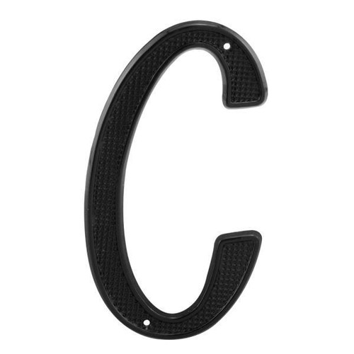 4 In. House Letter C, Diecast, Black Finish, Package Of 2