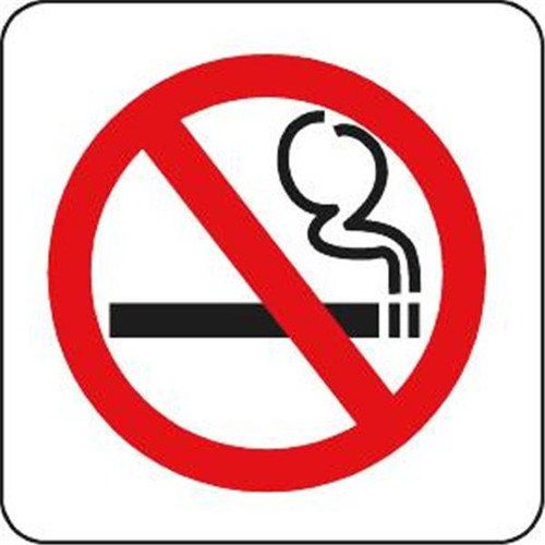 No Smoking Interior Decal, 1-Sided, 4 X 4" Package Of 5